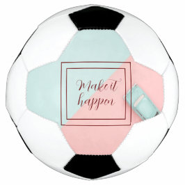 Bola De Futebol Rosa Azul Faça Acontecer