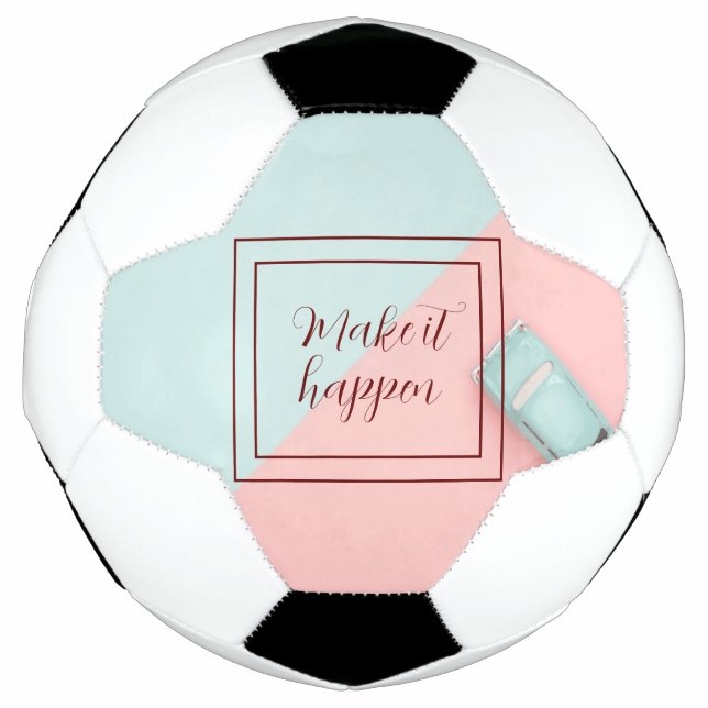 Bola De Futebol Rosa Azul Faça Acontecer (Frente)