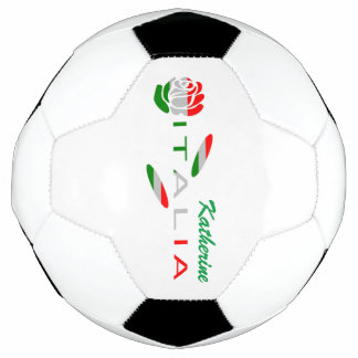 Bola De Futebol Rosa Bandeira Italiana com Itália Personalizada