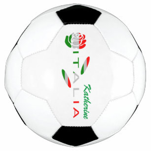 Bola De Futebol Rosa Bandiera Italiana con Italia Personalizada