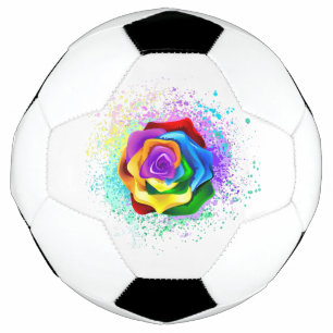 Bola De Futebol Rosa de arco-íris colorido