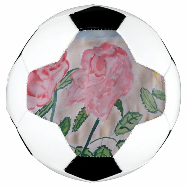 Bola De Futebol Rosas de Verão abstrato (Frente)