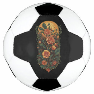 Bola De Futebol Rosas e plantas de colheita