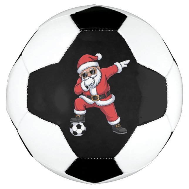 Bola De Futebol Santa Claus Soccer Papais noeis Dabbing no Natal (Frente)