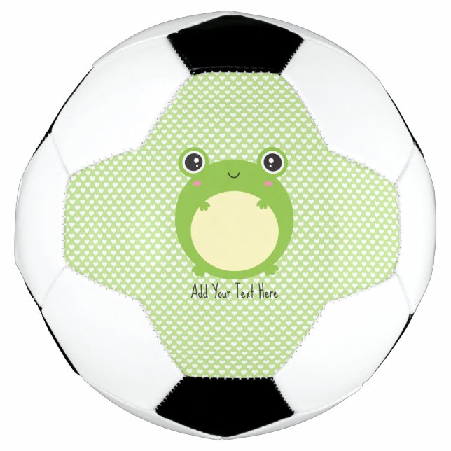 Bola De Futebol Sapo Kawaii Bonito com Texto e Foto Personalizados (Frente)