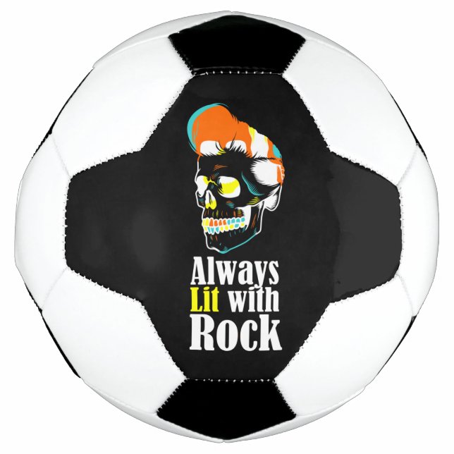 Bola De Futebol Sempre iluminado com rocha (Frente)