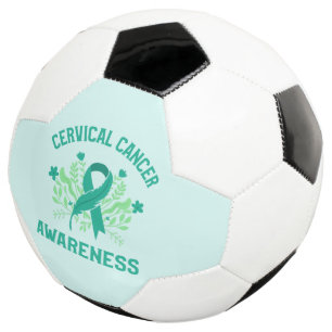 Bola De Futebol Sensibilização para o Cancer Cervoso Fita Teal Flo
