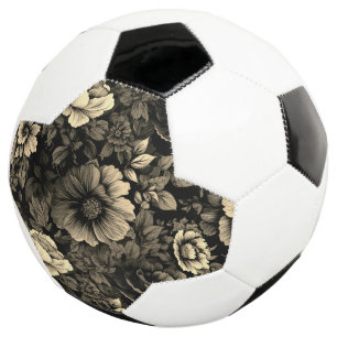 Bola De Futebol Sepia Tone Vintage Impressão Floral