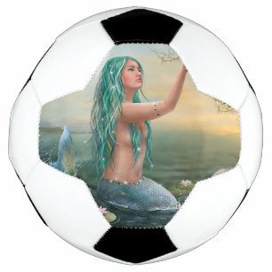 Bola De Futebol sereia de cabelos verdes