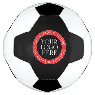 Bola De Futebol Seu logotipo ou outra imagem Preto Vermelho e Br