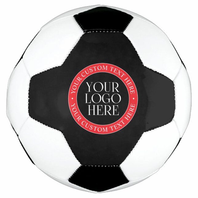 Bola De Futebol Seu logotipo ou outra imagem | Vermelho Preto e Br (Frente)