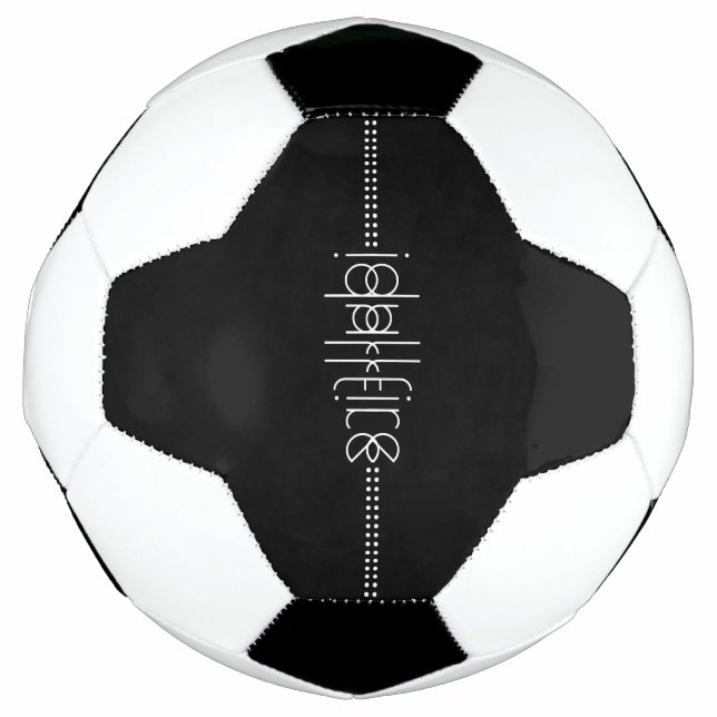 Bola De Futebol Seu nome como Alienígena Glifos - Preto Único (Frente)
