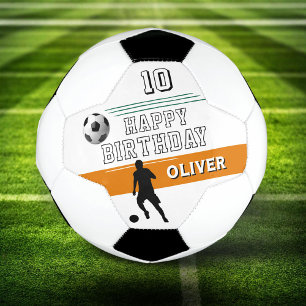 Bola De Futebol Silhueta de Jogador Moderno Feliz Aniversário