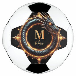 Bola De Futebol 🐉 Símbolo de Dragão de Fantasia com Nome Personal