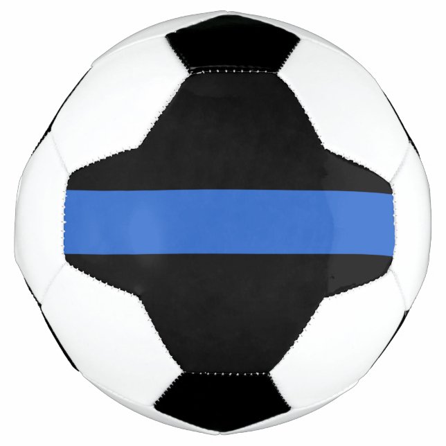 Bola De Futebol Símbolo de solidariedade policial de bandeira azul (Frente)