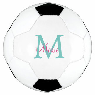 Bola De Futebol simples adicionar nome monograma verde rosa azul t