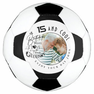 Bola De Futebol Simples Design de Foto de Aniversário Fofo para Ne