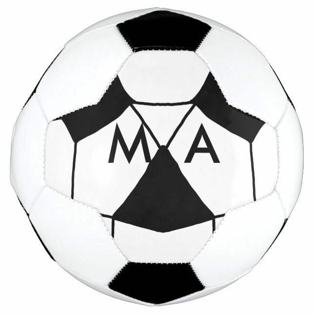 Bola De Futebol Simples monograma adicione seu nome com letra míni (Frente)