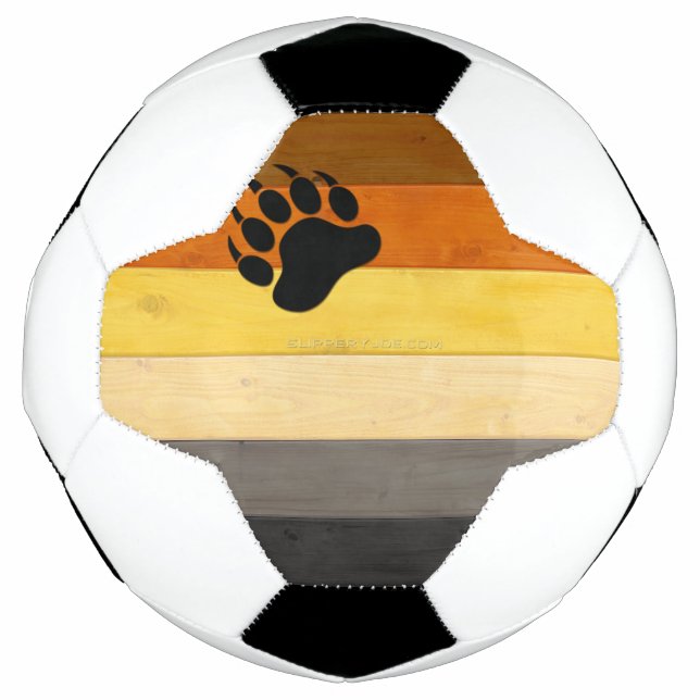 Bola De Futebol SlipperyJoe's Bear Pride sinaliza textura de madei (Frente)