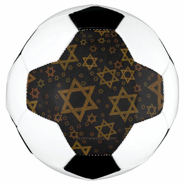 Bola De Futebol SlipperyJoe's Estrela de David temática de Hanukka (Frente)