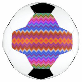 Bola De Futebol Soccer ball design with a colorful zigzag pattern