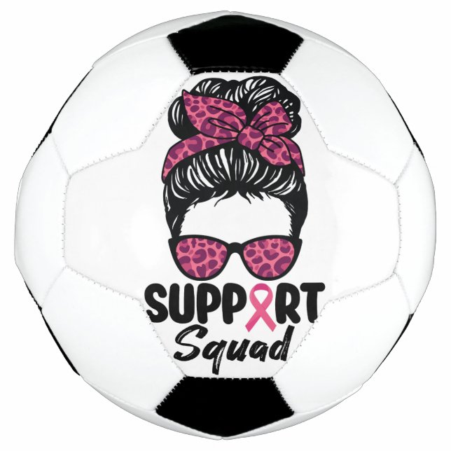 Bola De Futebol Suportar Cancer da Mama do Guerreiro Rosa-Rosa-Tro (Frente)