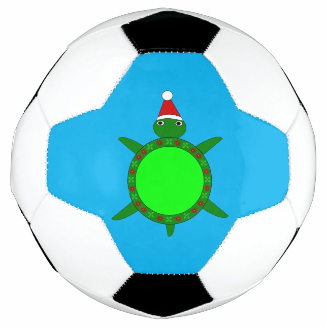 Bola De Futebol Tartaruga-de-Natal giro com casca de flores (Frente)