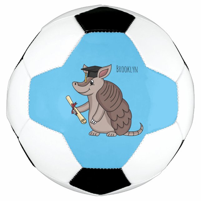 Bola De Futebol Tatu bonito com desenho de boné de formatura (Frente)