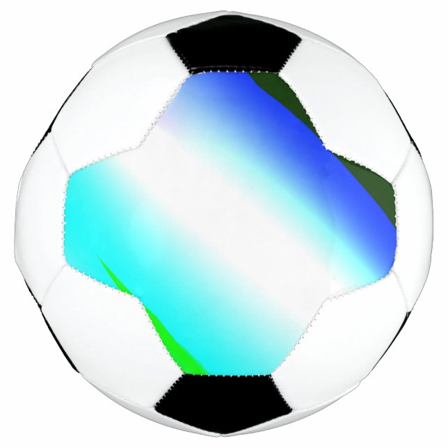 Bola De Futebol Texto azul verde do arco-íris abstrato (Frente)
