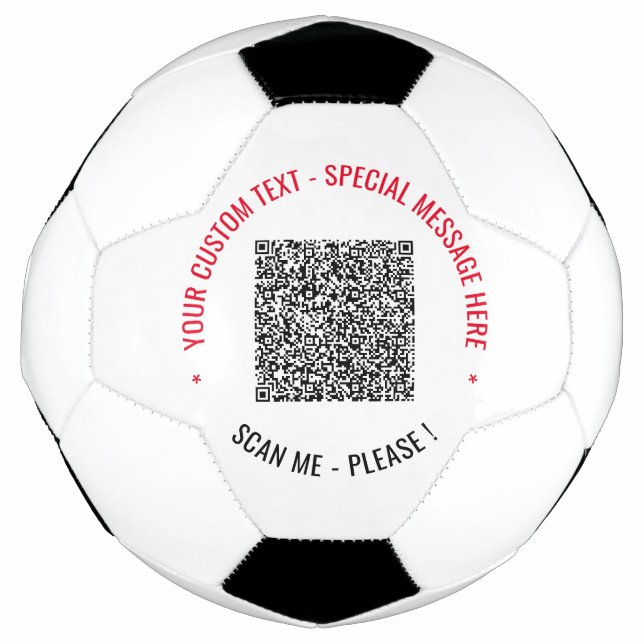 Bola De Futebol Texto de informações de verificação de código QR e (Frente)