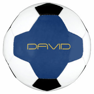 Bola De Futebol Texto Elegante Editável Dourado e Azul Marinho