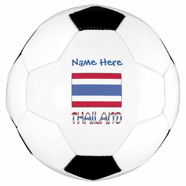 Bola De Futebol Thailand Thai Flag Blue Personalized Name (Frente)