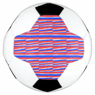 Bola De Futebol Tiras de Círculos Azuis Brancos Vermelhos