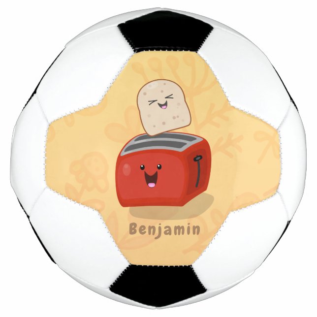 Bola De Futebol Torrada de kawaii e desenho animado em torradeira  (Frente)