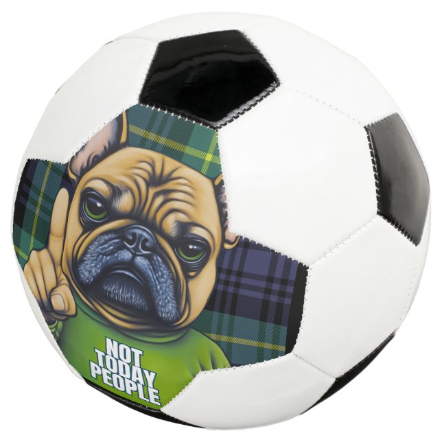 Bola De Futebol Touro Francês Engraçado Não Hoje (Três quartos)