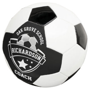 Bola De Futebol Treinador - Logotipo Esportivo - Preto e Branco