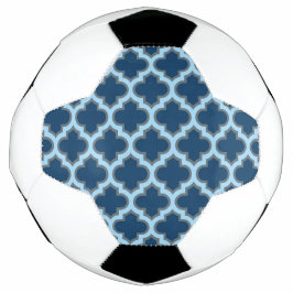 Bola De Futebol Trellis Azul e Bebê, Latite, Quatrefoil
