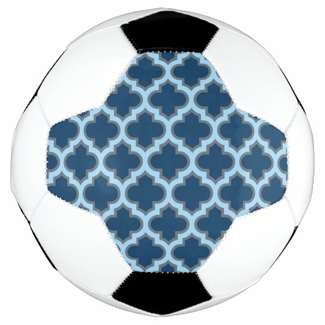 Bola De Futebol Trellis Azul e Bebê, Latite, Quatrefoil (Frente)