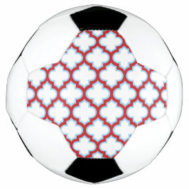Bola De Futebol Trellis branca e vermelha, lete, quatrefoil