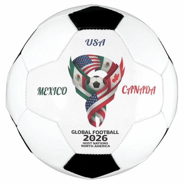 Bola de Futebol Tri-Nação | México EUA Canadá | 20 (Frente)