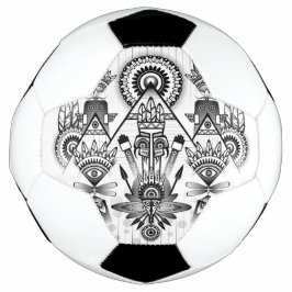Bola De Futebol Tribal Nativo abstrato