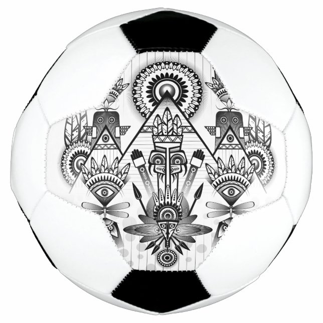 Bola De Futebol Tribal Nativo abstrato (Frente)