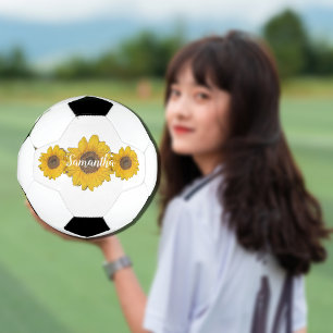 Bola De Futebol trio de girassol - adicionar nome