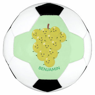Bola De Futebol Um belo cacho engraçado de desenho animado de uva