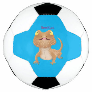 Bola De Futebol Um desenho animado de lagarto de dragão barbudo