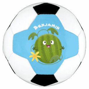 Bola De Futebol Um desenho animado de melancia feliz e bonito