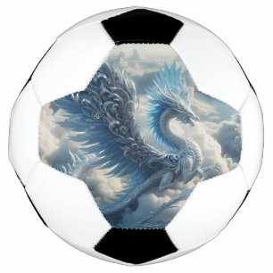 Bola De Futebol Um impressionante dragão cercado por nuvens