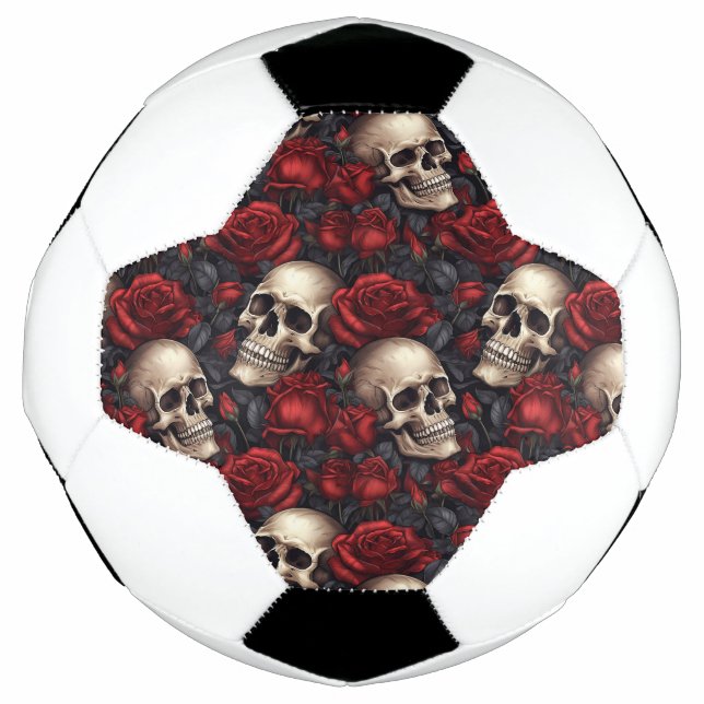 Bola De Futebol Uma Série de Caveira e Rosas Design 10 (Frente)