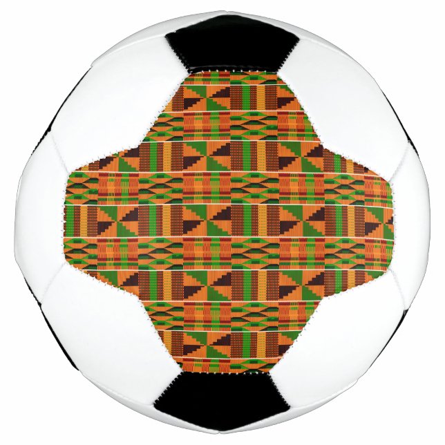 Bola De Futebol Único Kente Clássico Laranja Africano (Frente)
