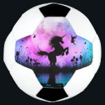 Bola De Futebol Unicórnio com pequena fada<br><div class="desc">Um maravilhoso unicórnio com pequena fada na noite</div>